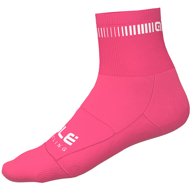 Alé Cycling Logo Socken 8cm pink/weiß