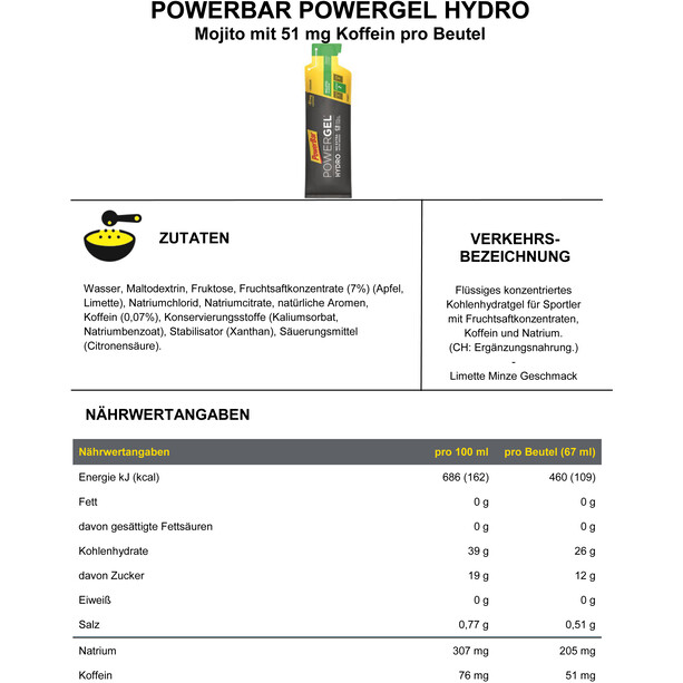 Powerbar PowerGel Hydro Sacoche 24 x 67ml