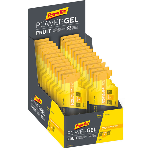 Powerbar PowerGel Fruit Box 24 x 41g Mango-Passionfruit mit Koffein