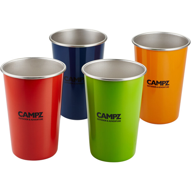 CAMPZ Stacking Cup Set Stainless Steel 4-Pieces flerfärgad