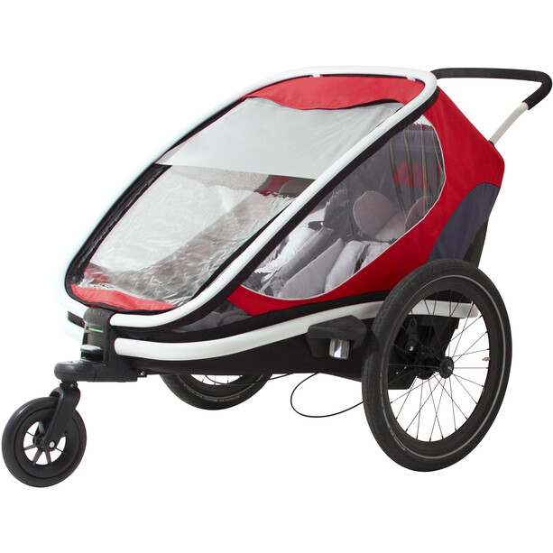 Hamax Outback Bike Trailer incl. Bicycle Arm & Stroller Wheel red/grey/black