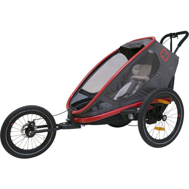 Hamax Outback One Bike Trailer incl. Bicycle Arm & Stroller Wheel red/charcoal