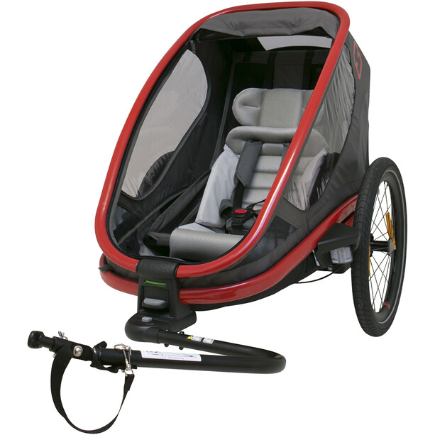 Hamax Outback One Bike Trailer incl. Bicycle Arm & Stroller Wheel red/charcoal