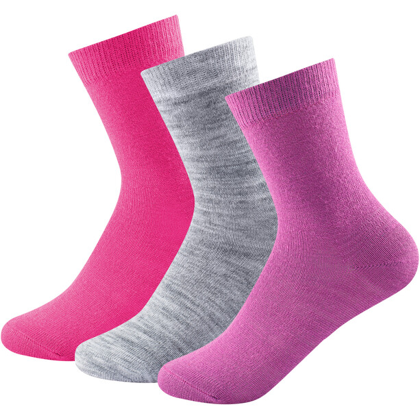 Devold Daily Light Socken 3 Pack Kinder pink