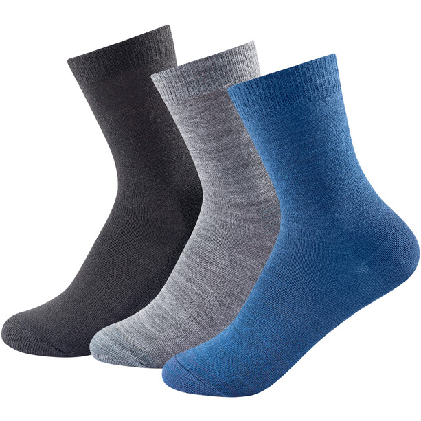 Devold Daily Light Socken 3 Pack Kinder blau/schwarz