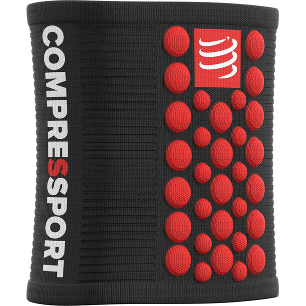 Compressport 3D Dots Manchettes, noir/rouge