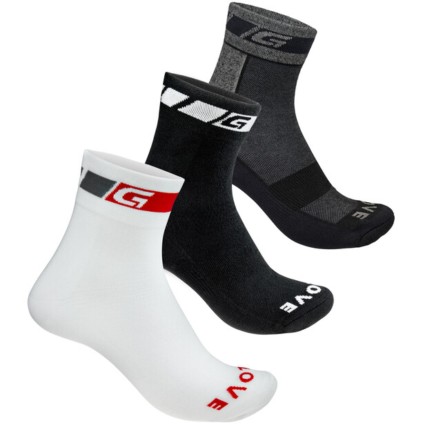 GripGrab All-Season Socken 3-Pack schwarz/weiß