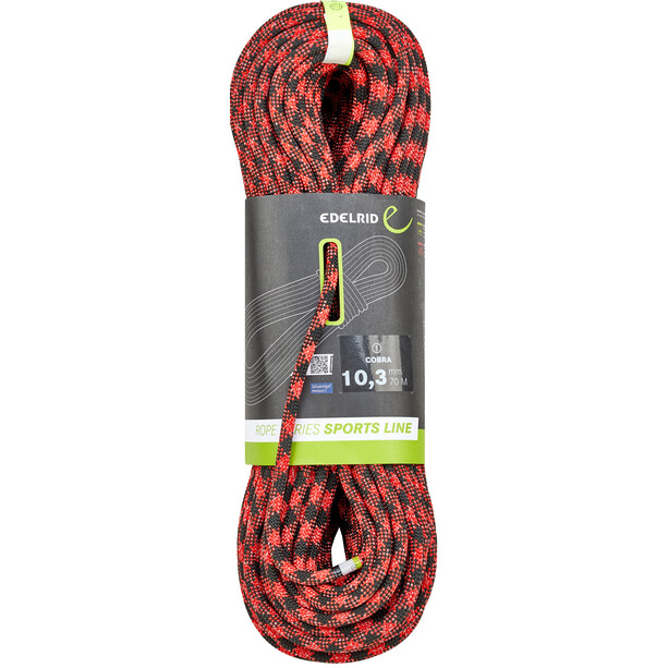 Edelrid Cobra Corde 10,3mm x 70m, noir/rouge