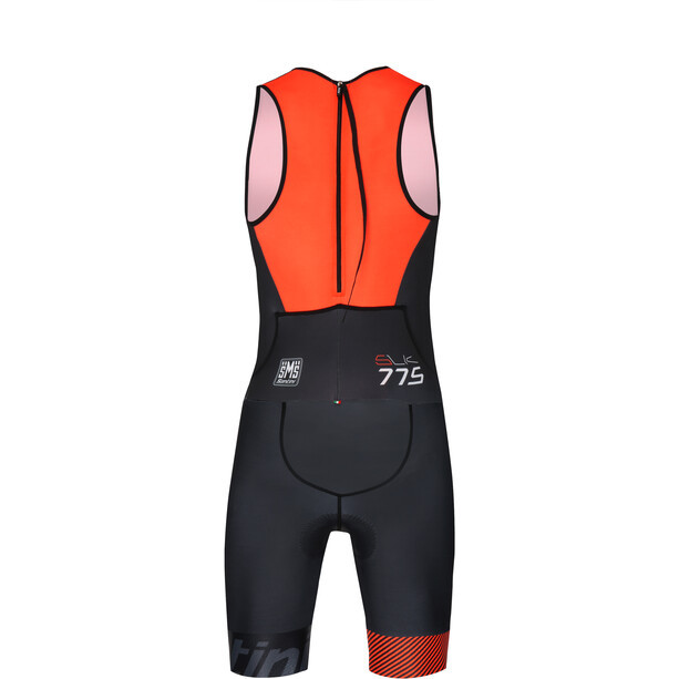 Santini Sleek 775 Strój triathlonowy bez rękawów Mężczyźni, czarny/pomarańczowy