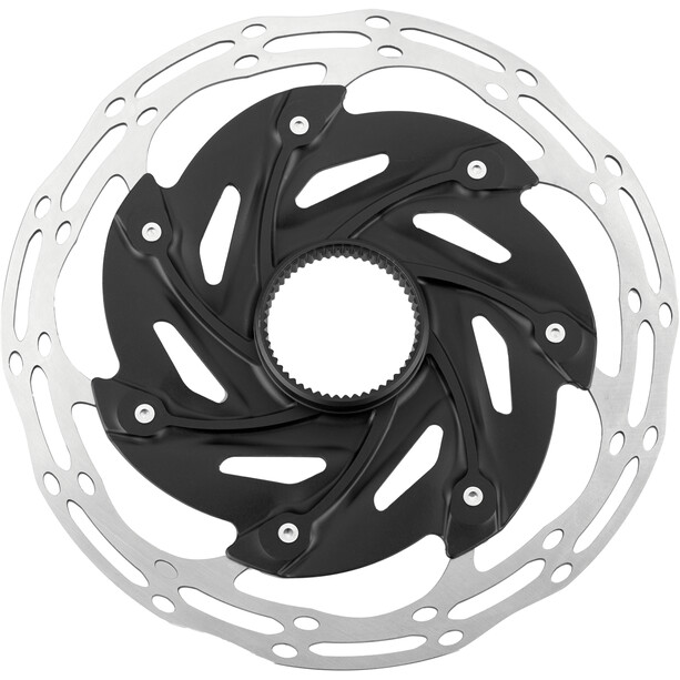 SRAM Centerline XR Rotor Bremsscheibe Zweiteilig Abgerundetes Profil Centerlock schwarz/silber