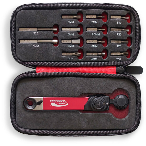 Feedback Sports Torque Wrench 2-10nm with 14pcs bit set black/red