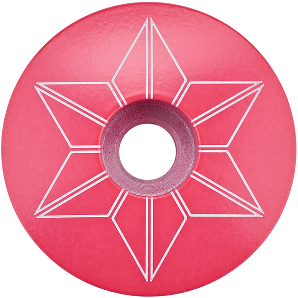 Supacaz Star Capz Ahead Cap Powder-Coated neon pink