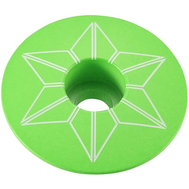 Supacaz Star Capz Ahead-Kappe Pulverbeschichtet grün