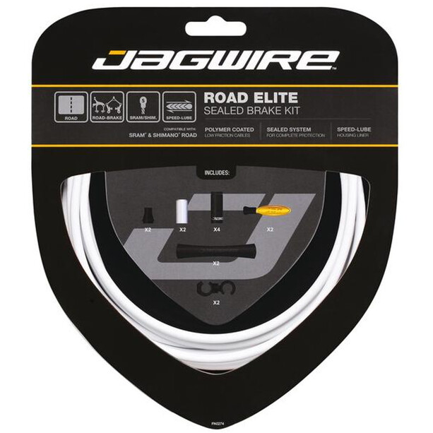 Jagwire Road Elite Sealed Zestaw linek hamulcowych, biały