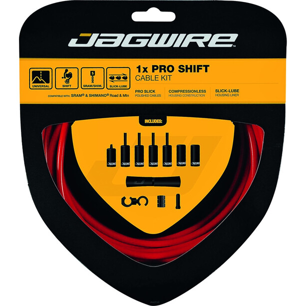 Jagwire 1X Pro Shift Set de câble de dérailleur, rouge