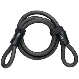 Axa Double Loop Kabel do zapięcia rowerowego Chrom, czarny