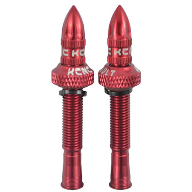 KCNC Aluminium Tubeless Ventilsett 50 mm rød