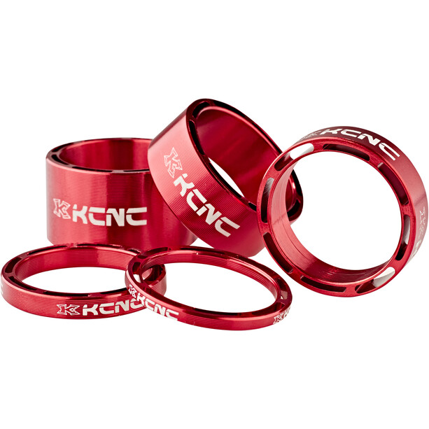 KCNC Hollow Design Espaciador Dirección 1 1/8" 3/5/10/14/20mm, rojo