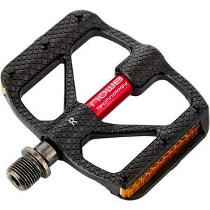 NOW8 M36 Flat Pedals 6 Pins with Reflector schwarz/rot schwarz/rot