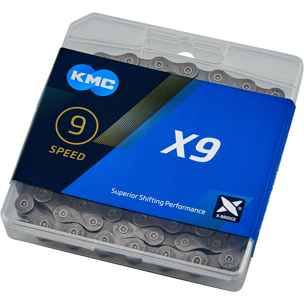 KMC X9 Kette 9-fach grau