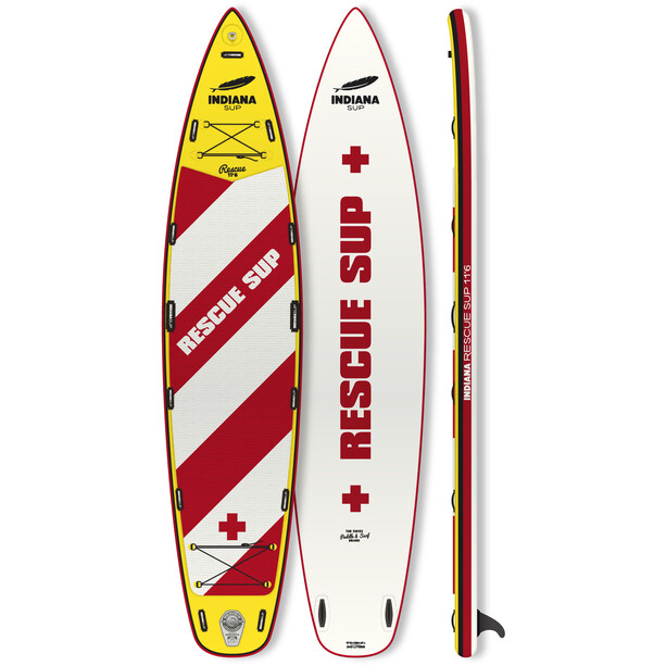 Indiana SUP 11'6 Rescue Paddle Gonflable, blanc/rouge