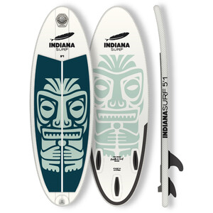 Indiana SUP 5'1 Surf Paddle Gonflable, blanc/vert blanc/vert