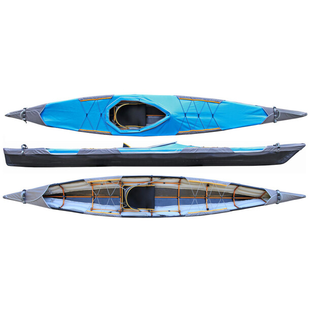 Pakboats Quest 150 Kayak incl. Cubierta, negro/azul