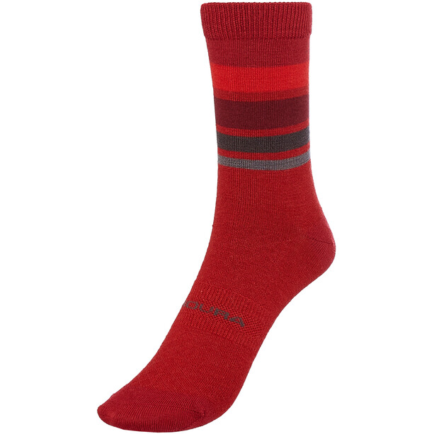 Endura BaaBaa Merino Stripe Socks Mężczyźni, czerwony