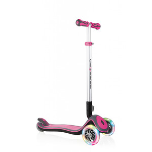 Globber Elite Deluxe Roller mit Batterielosen LED Rollen Kinder pink pink