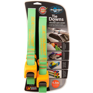 Sea to Summit Tie Downs with Silicone Cam Cover Correa 4,5m Par, verde/naranja verde/naranja